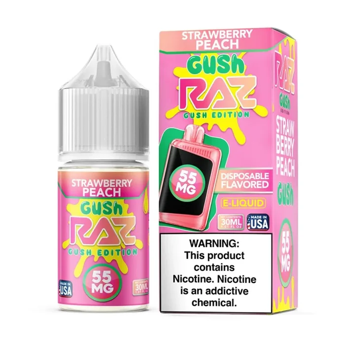 Pod Juice X RAZ Salt “GUSH EDITION” – Strawberry Peach Gush – 30ML E-Liquid