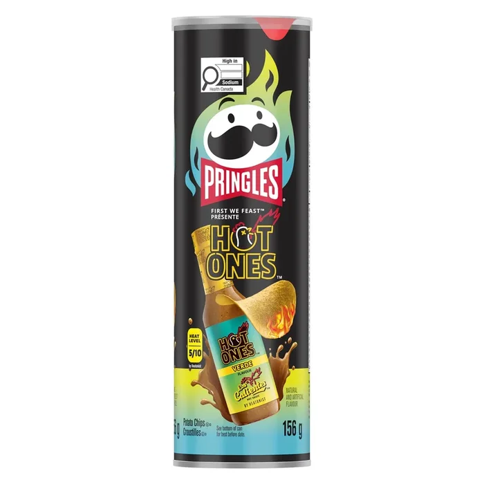 Pringles Hot Ones Croustilles Saveur de Verde, 156 g