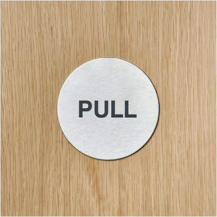 Pull Door Sign Stainless