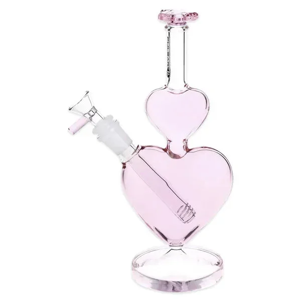 Pulsar – 10″ Stacked Hearts Glass Water Pipe