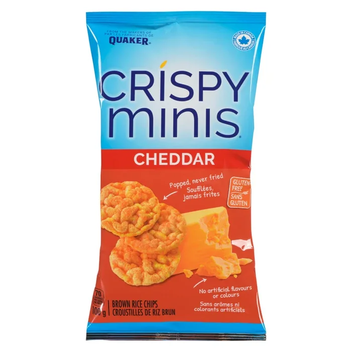 Quaker Crispy Minis Cheddar Brown Rice Chips, 100-g