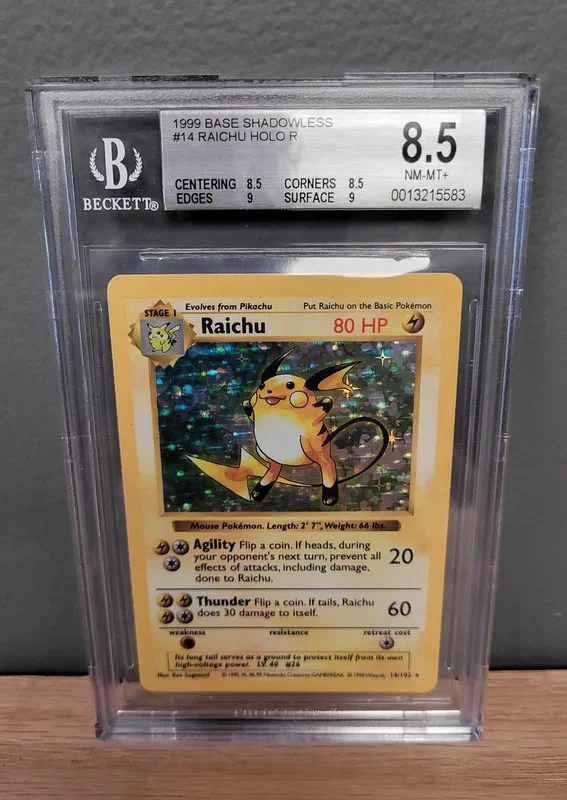Raichu – Base Set Shadowless Holo: BGS 8.5