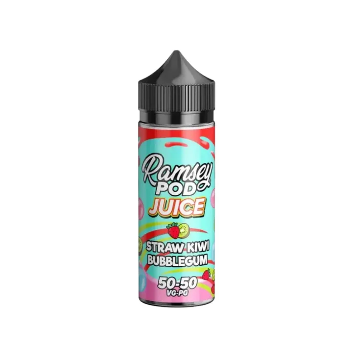 Ramsey Pod Juice Straw Kiwi Bubblegum 100ml Shortfill E-liquid