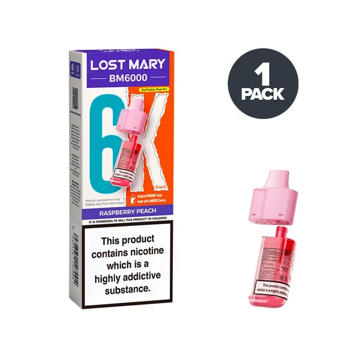 Raspberry Peach Lost Mary BM6000 Refill Pack