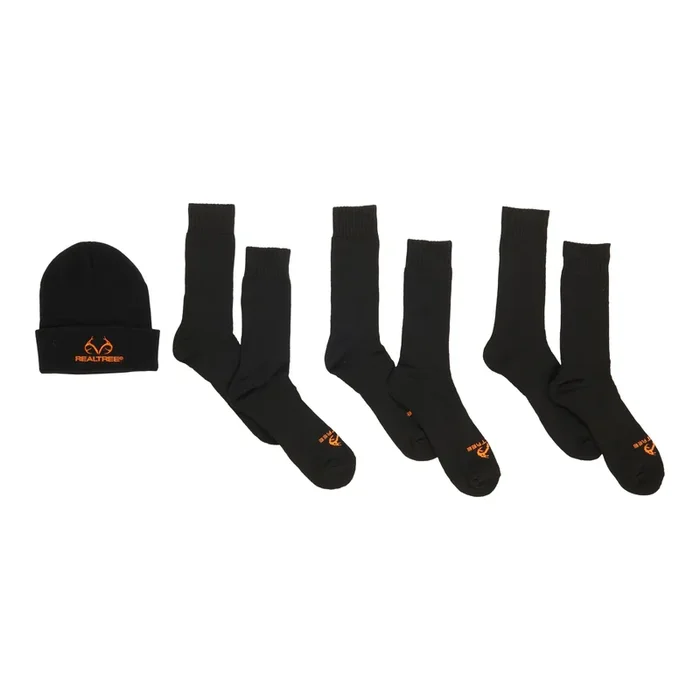 Real Tree Men’s Licensed Crew Socks with Hat, 3-Pack