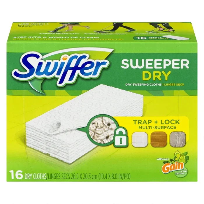 Recharges de linges secs Swiffer Sweeper – emb. de 16