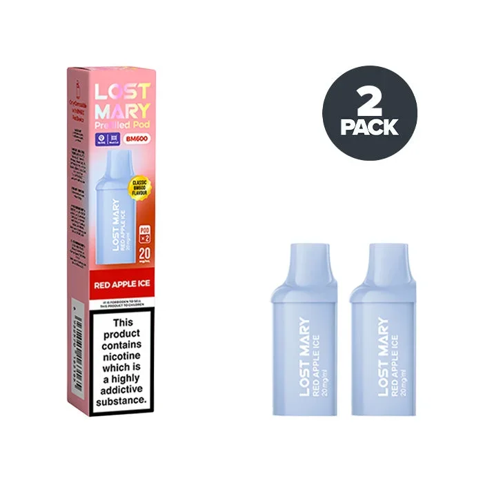 Red Apple Ice Lost Mary BM600 Prefilled Pods