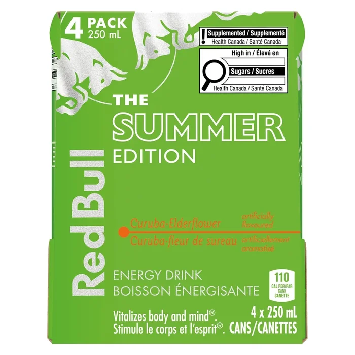 Red Bull The Summer Edition Energy Drink Curuba-Elderflower, 4-Pack