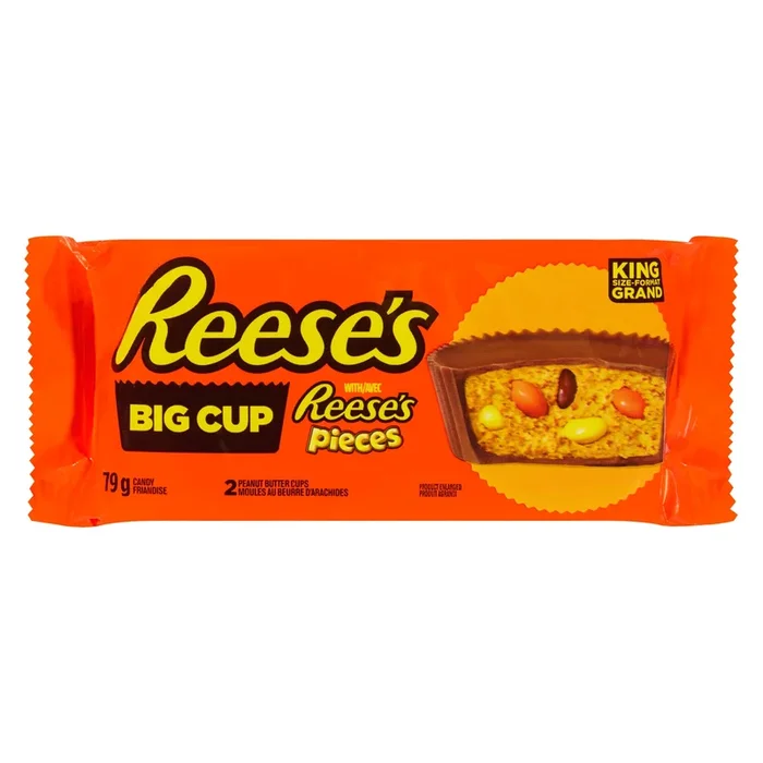 Reese Big Cup Peanut Butter Cups Candy King Size, 79-g