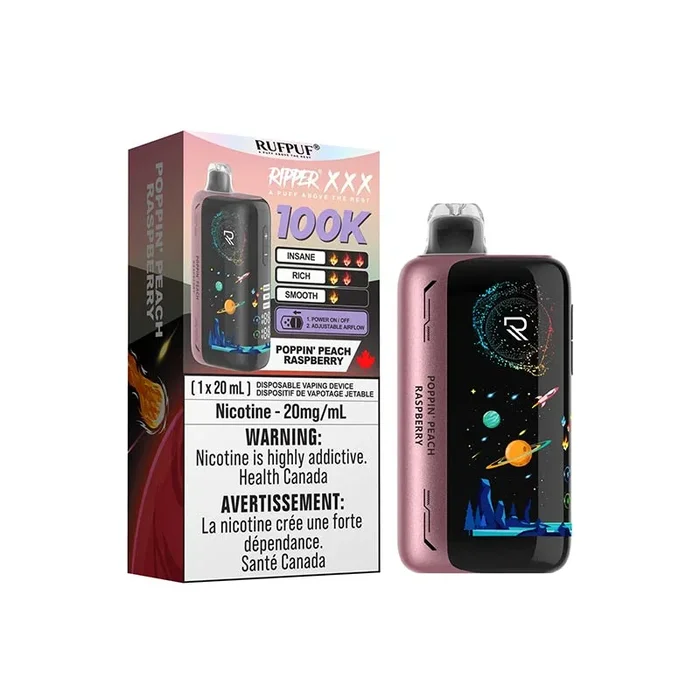 Ripper XXX 100K Disposable – Poppin Peach Raspberry