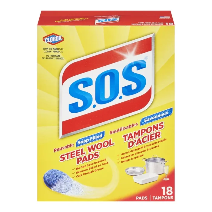 S.O.S Steel Wool Soap-Filled Cleaning Pads, 18-Pack