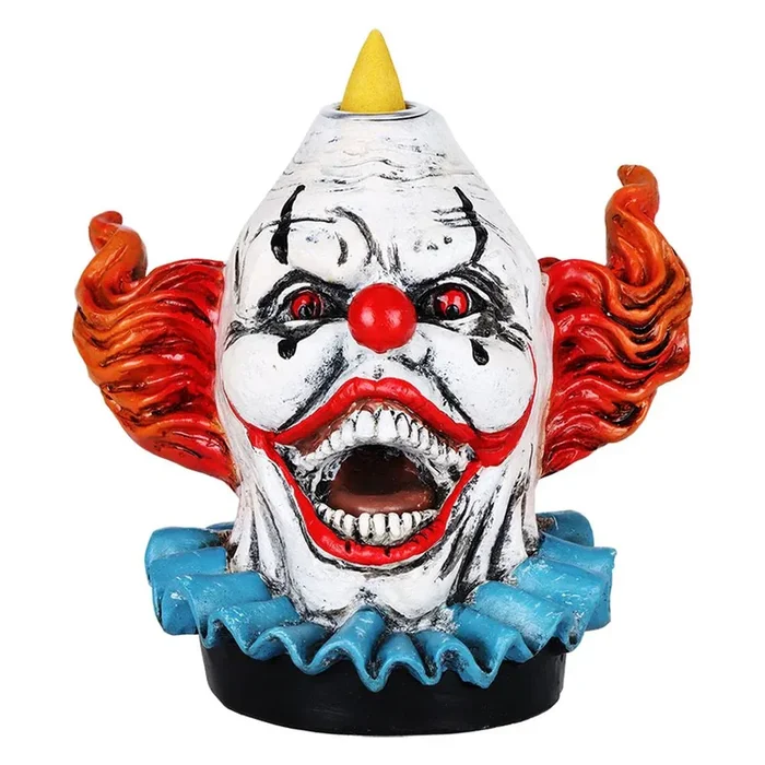 Scary Clown Polyresin Backflow Incense Burner 5″