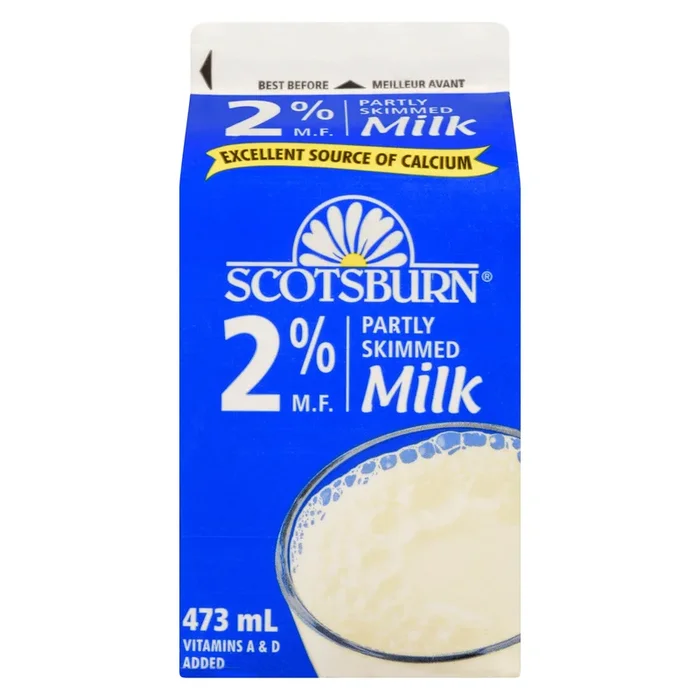 Scotsburn Partly Skimmed Milk 2% M.F., 473-ml