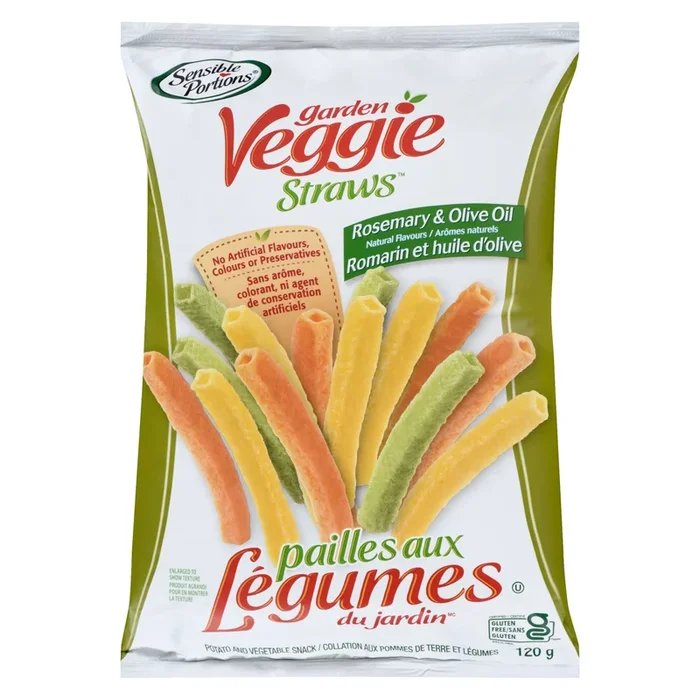 Sensible Portions Vegetable and Potato Snack Rosemary & Olive Oil Garden Veggie Straws, 120-g