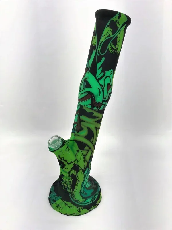 Silicone Water Pipe With Glass on Glass Bowl & Down Stem