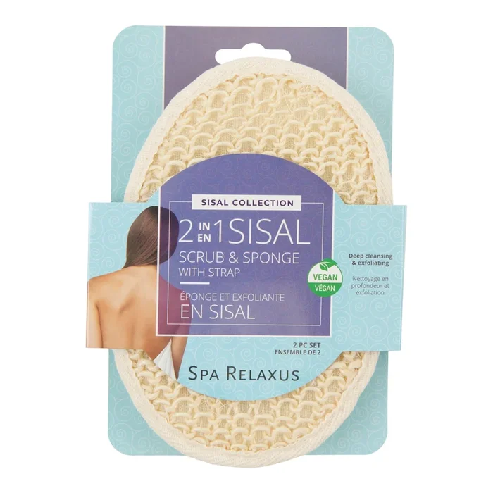 Sisal 2 in 1 Scrub & Sponge with Strap
