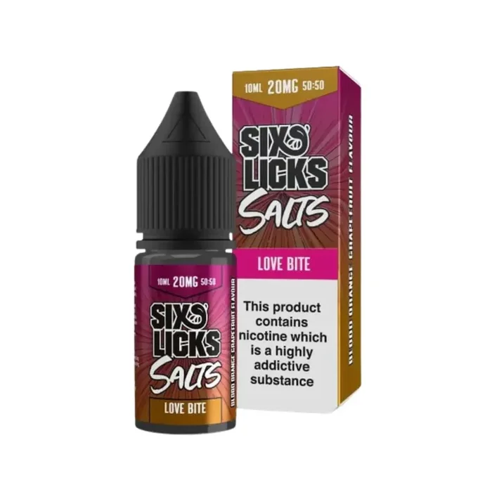 Six Licks Love Bite 10ml Nic Salt E-liquid