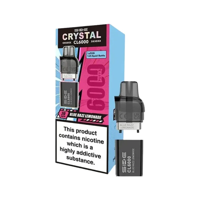 SKE Crystal CL6000 Blue Razz Lemonade Prefilled Vape Pods