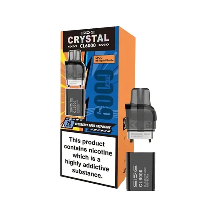 SKE Crystal CL6000 Blueberry Sour Raspberry Prefilled Vape Pods
