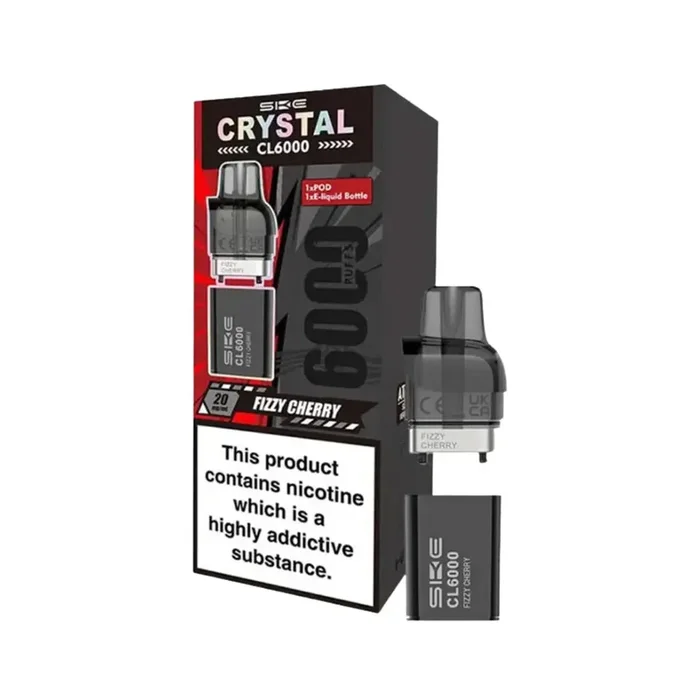 SKE Crystal CL6000 Fizzy Cherry Prefilled Vape Pods