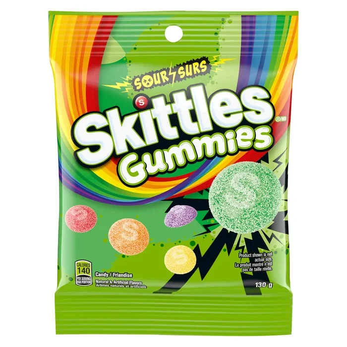 Skittles Gummies Friandise Surs, 130 g
