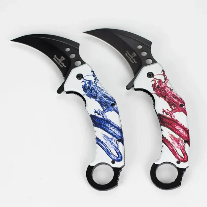 Snake Eye – 3″ Folding Karambit Blade – Dragon Design