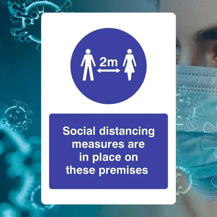 Social Distancing Measures Are In Place 2m Sign