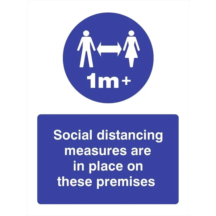 Social Distancing Measures In Place 1m Sign