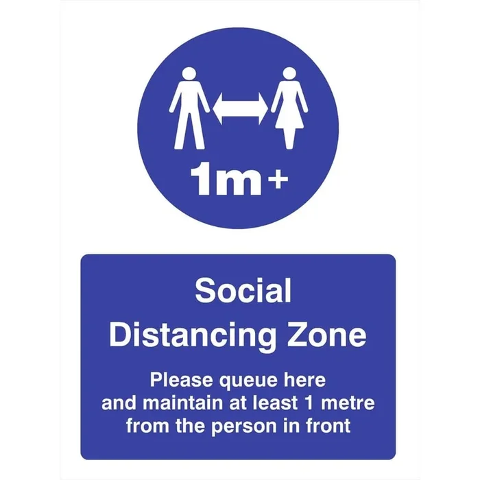 Social Distancing Zone Please Queue Here 1 Metre Sign