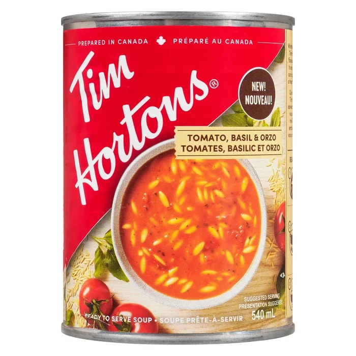 Soupe tomates, basilic et orzo de Tim Hortons, 540 ml