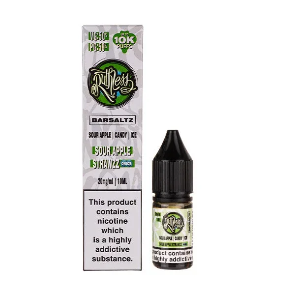 Sour Apple Strawzz on Ice Nic Salt E-Liquid by Ruthless Bar Saltz