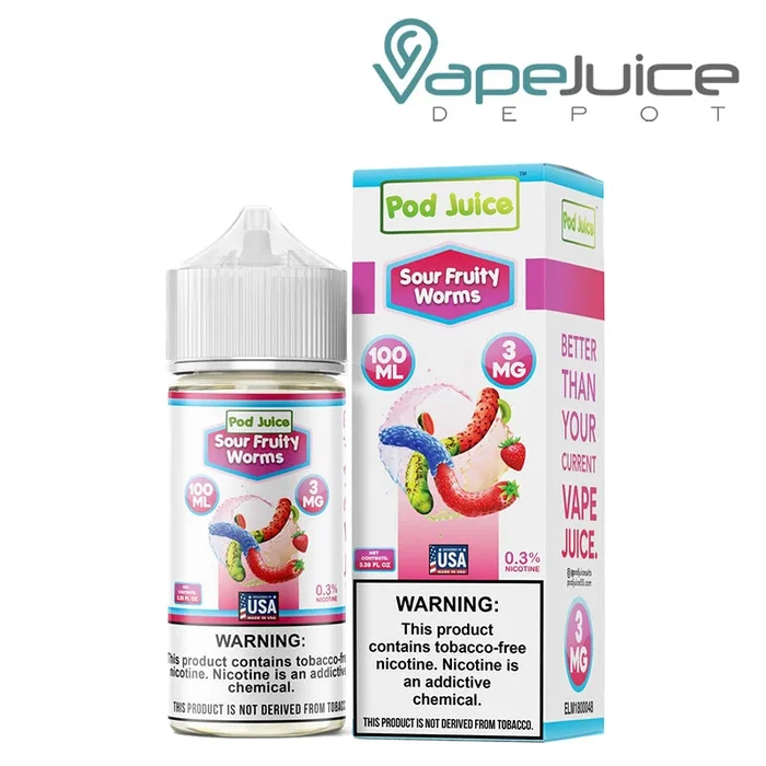 Sour Fruity Worms Pod Juice TFN 100ml