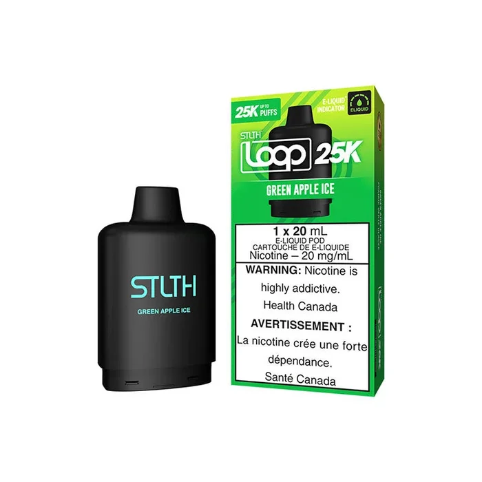 STLTH LOOP 25K Pod Pack – Green Apple Ice (FED)