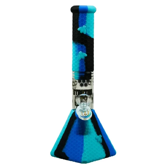 Stratus 11″ Silicone Bee Pyramid Water Bong