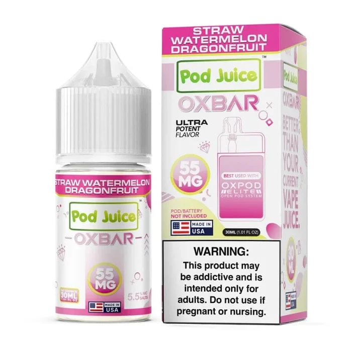 Straw Watermelon Dragonfruit SALT – Oxbar x Pod Juice – 30mL