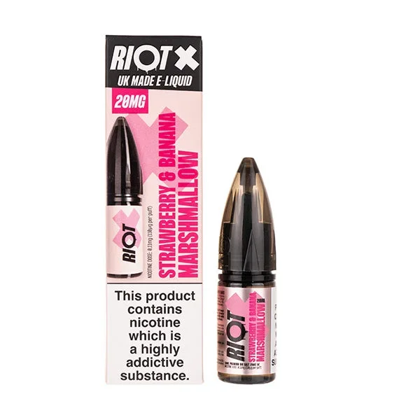 Strawberry & Banana Marshmallow Nic Salt E-Liquid by Riot Squad X
