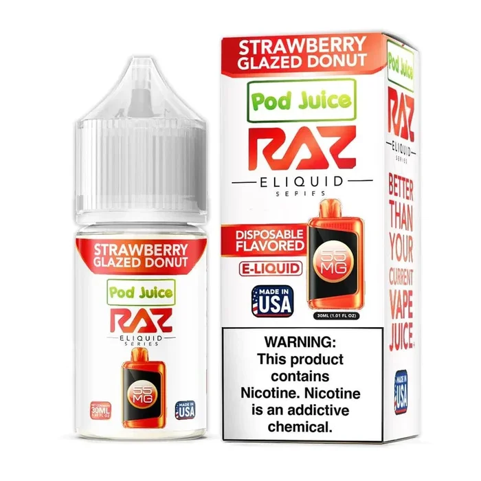Strawberry Glazed Donut SALT – Pod Juice x Raz E-Liquid – 30mL