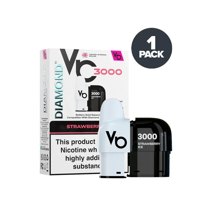 Strawberry Ice Vapes Bars Diamond 3000 Prefilled Pods