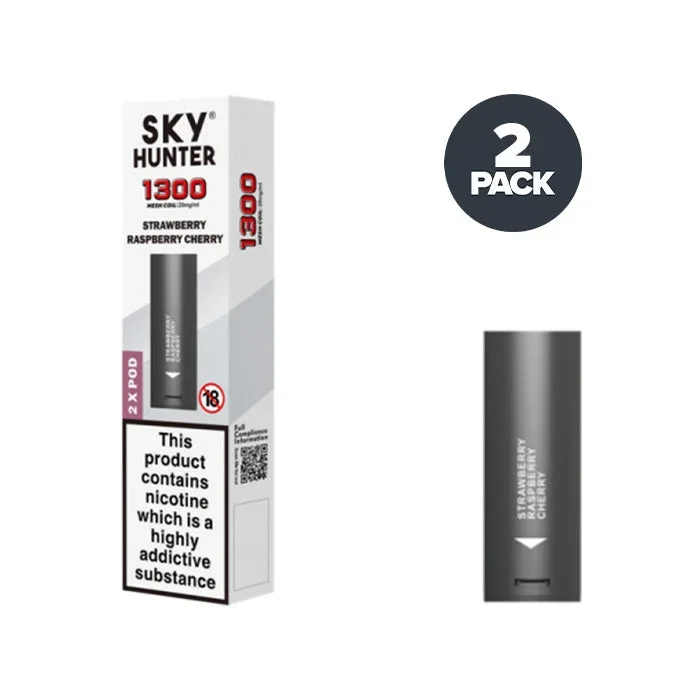 Strawberry Raspberry Cherry Sky Hunter 1300 Pre-filled Pods