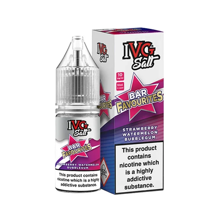 Strawberry Watermelon Bubblegum 10ml Nic Salt E-Liquid by IVG Bar Favourites