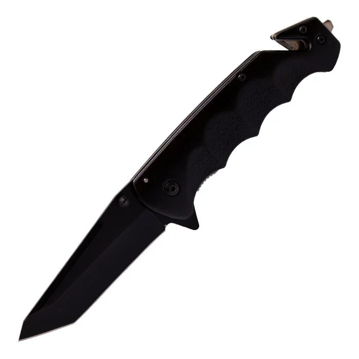 Super Knife – 8″ Black Ingrained Foldable Pocket Knife