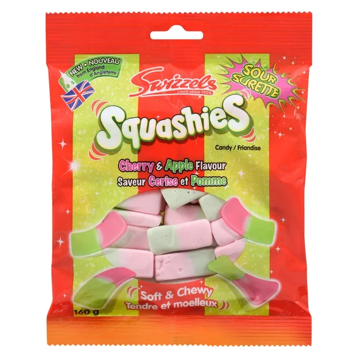 Swizzels Squashies Candy, Cherry & Apple,, 160 g