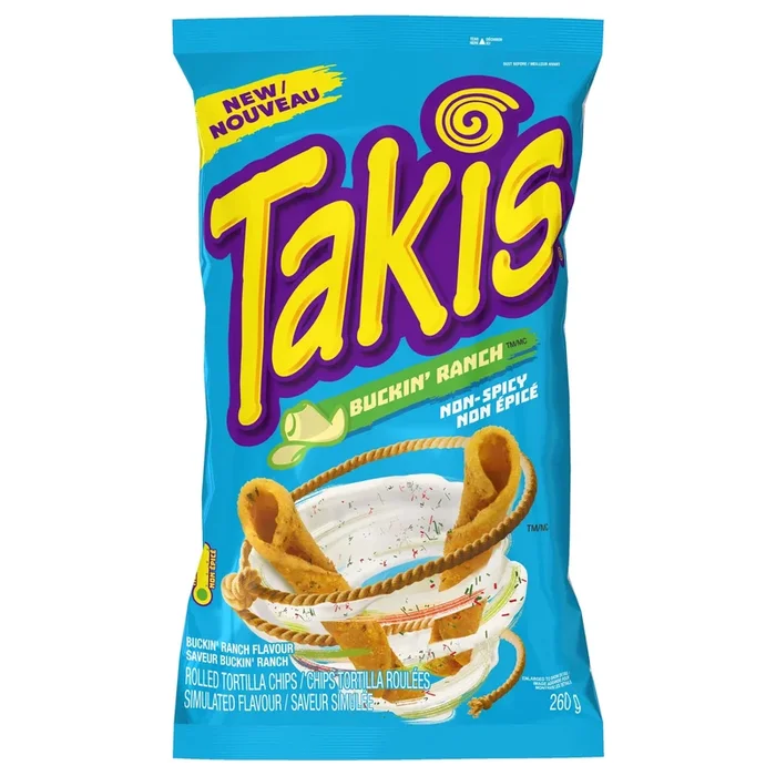 Takis Rolled Tortilla Chips Buckin’ Ranch Flavour Non-Spicy, 260 g