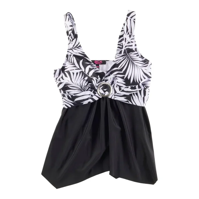 Tankini Festival ACX Active pour femmes, noir et blanc