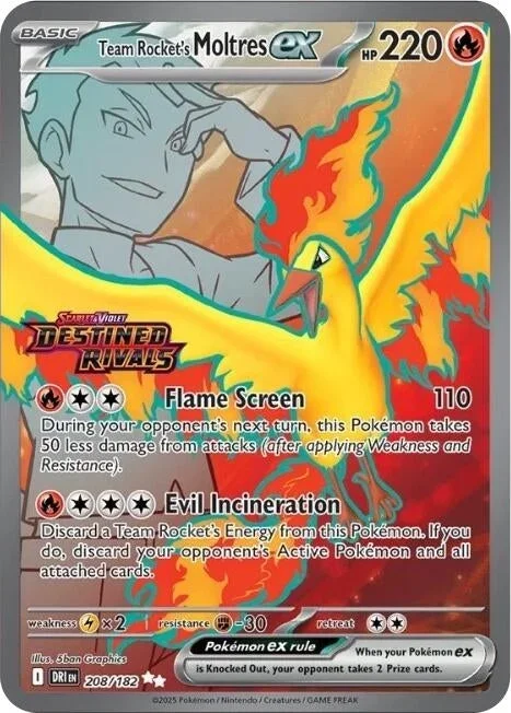 Team Rocket’s Moltres ex – 208/182 (Destined Rivals Stamp) (208/182) (MCAP)