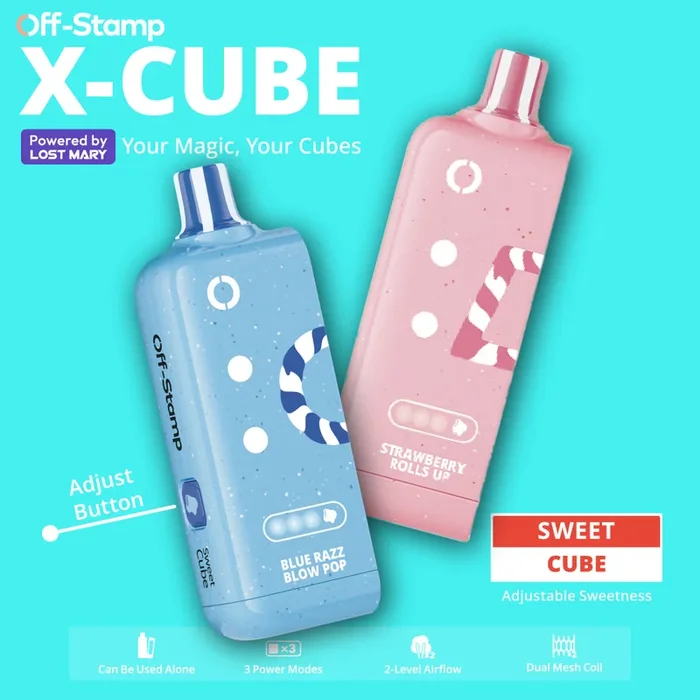 ⭐️TEXAS COMPLIANT ⭐️ | Off-Stamp X-CUBE Sweet Cube 25K Disposable POD Powered By LOST MARY – 25000 Puffs
