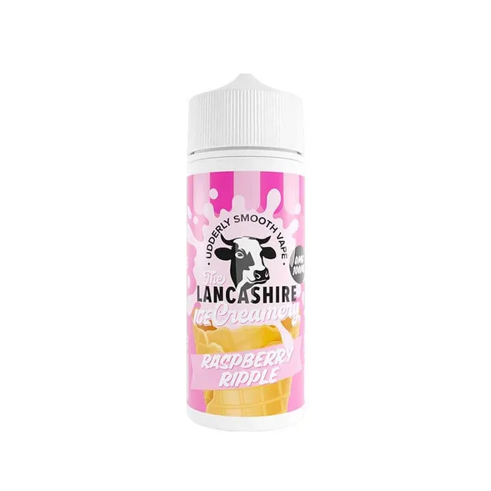 The Lancashire Creamery Ice Raspberry Ripple 100ml Shortfill