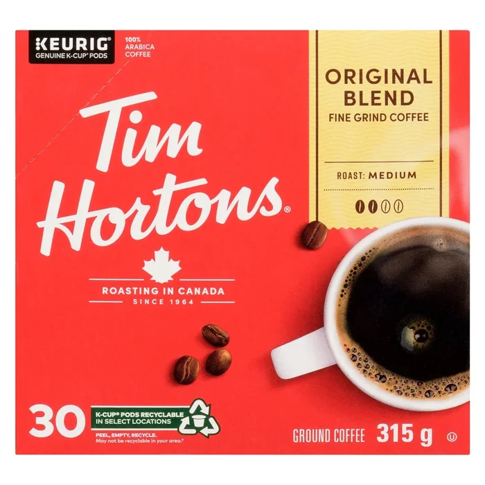 Tim Hortons Coffee Light Medium Roast K-Cup Pods 30pk. – 315g