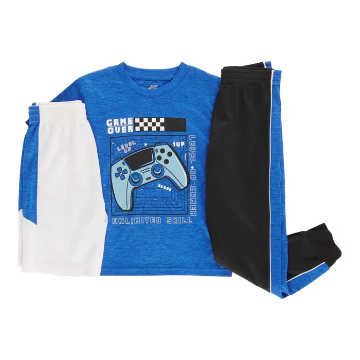 Toddler Boys’ Athletic Tricot Set, 3-Piece