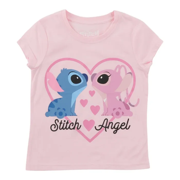 Toddler Girls’ Licensed Lilo & Stitch Novelty Short Sleeve T-Shirt